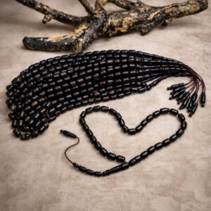 سبحه يسر بحر احمر حر براميلي 33 خرزه مقاس 9*13 مللي