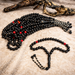 سبحة يسر حر مطعم بفواصل مرجان بلية 33 خرزة مقاس 12 مللي تكتيل افريقي