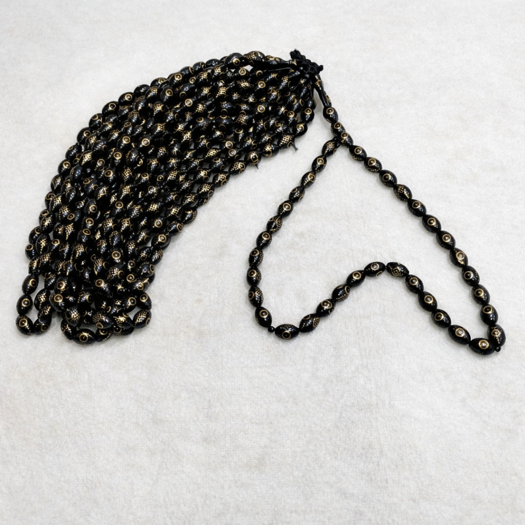 سبحة كوك بيضة حمام 33 خرزة مطعم نحاس مقاس 12 مللي - الصورة 2