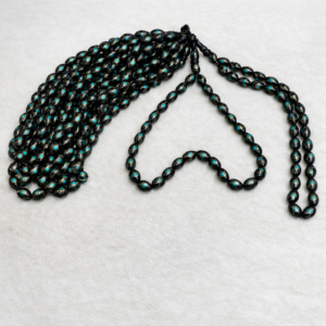 سبحة كوك بيضة حمام 33 خرزة مطعم نحاس و فيروز مقاس 12 مللي