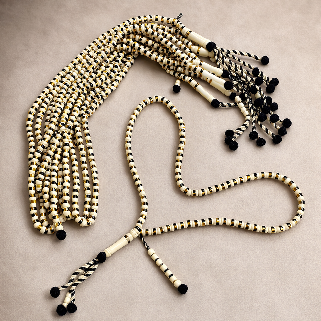 سبحة عضم جمل مطعم مريات بلية 99 خرزة مقاس 8 مللي لضم افريقي