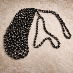 سبحة كوك بيضة حمام 33 خرزة مطعم معدن ابيض معالج ضد الصدأ و نحاس مقاس 16 مللي