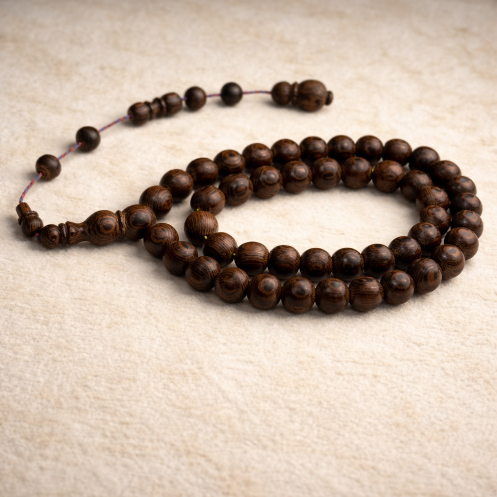 سبحة خشب فنجي بلية 45 خرزة مقاس 12 مللي - الصورة 4