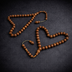 سبحة خشب عش النمل غامق بلية 33 خرزة مقاس 12 مللي
