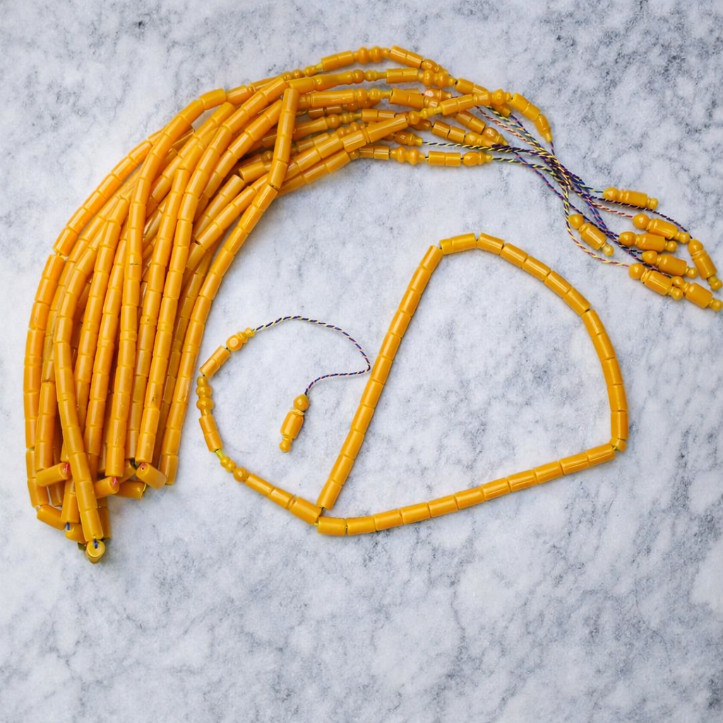 سبحة كاست امريكي برتقالي صب جديد براميلي 33 خرزة مقاس 12 مللي