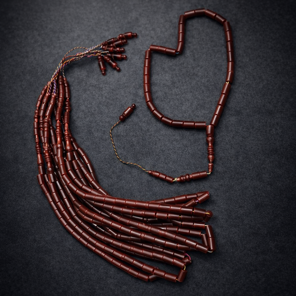 سبحة كاست امريكي صب جديد نبيتي براميلي 33 خرزة مقاس 12 مللي