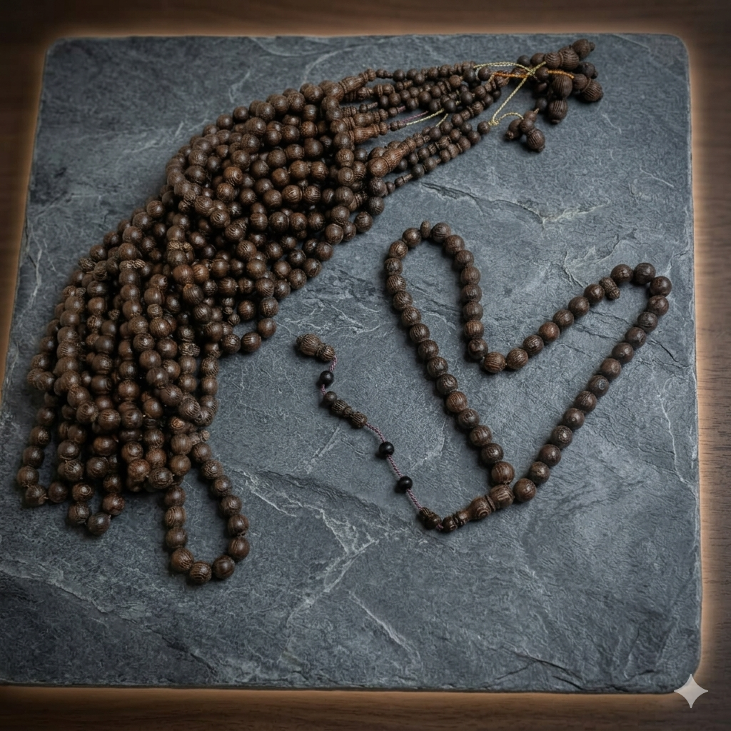 سبحة خشب فنجي بلية 45 خرزة مقاس 12 مللي