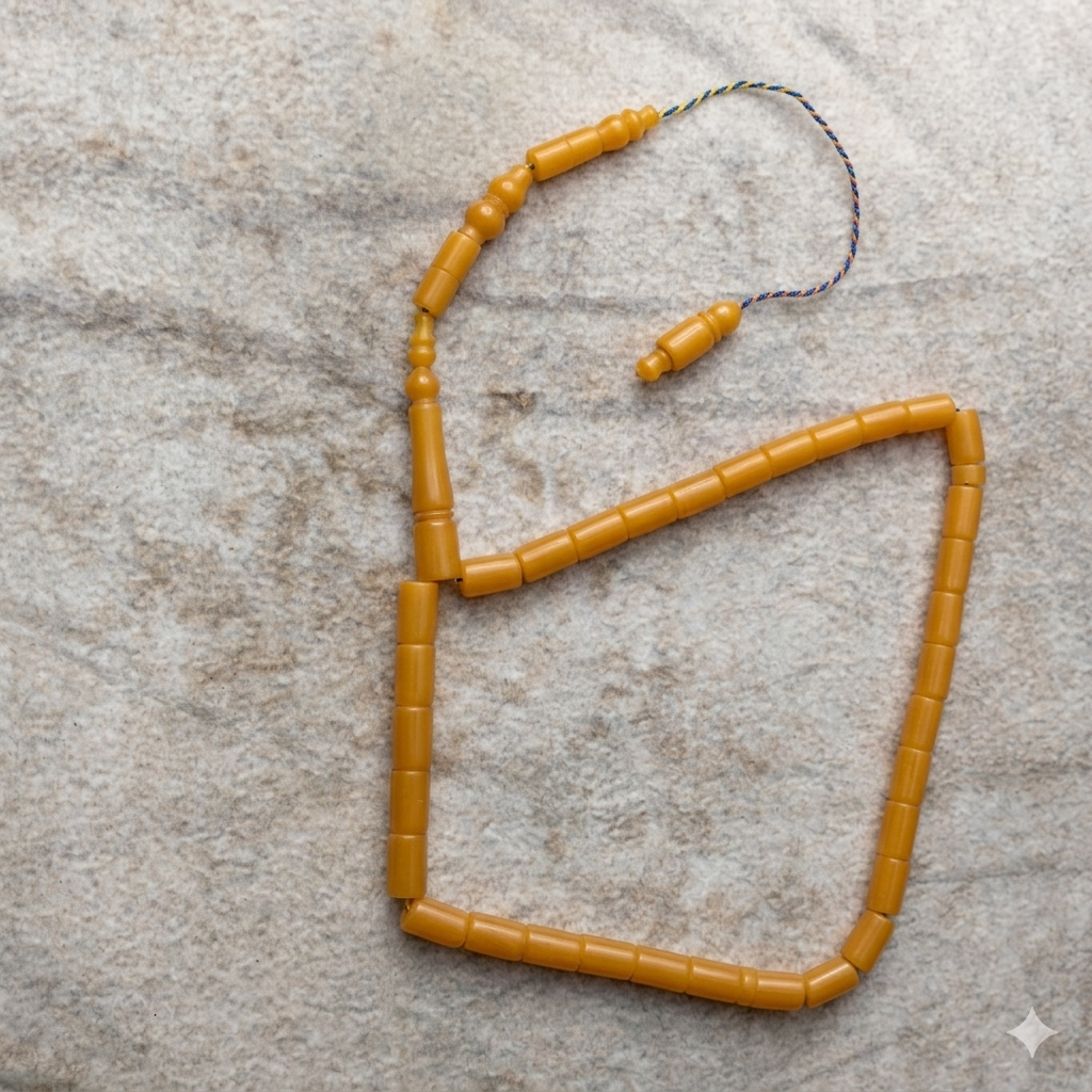 سبحة كاست امريكي برتقالي صب جديد براميلي 33 خرزة مقاس 12 مللي - الصورة 3