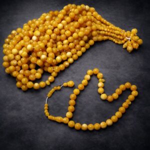 سبحة تراب كهرمان بريحة الكافور بلية 33 خرزة مقاس 14 مللي